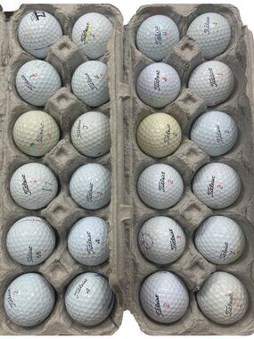 Titleist Golf Balls Assorted Used & Cleaned Mixed Numbers Set Of 24 96b